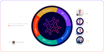 Příklad pro rozložení Global bonusu v případě jednoho Foundera, který splňuje minimální požadavky na svou pozici - Probinex.com