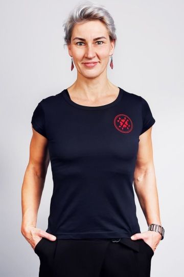 Krátké dámske černé tričko Probinex